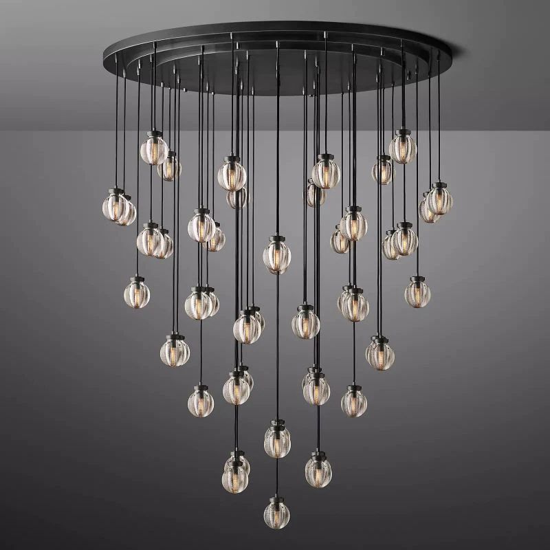 Popular Pearl Glass Round Chandelier 60"