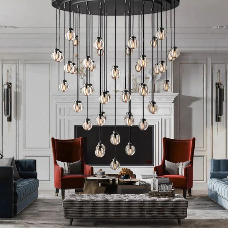 Popular Pearl Glass Round Chandelier 60"