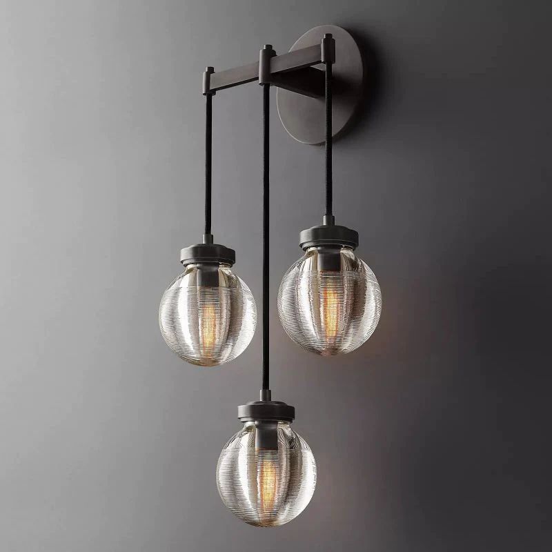 Popular Pearl Glass Triple Bathroom Sconce