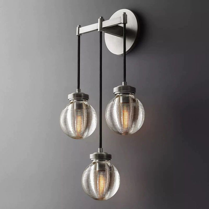 Popular Pearl Glass Triple Bathroom Sconce