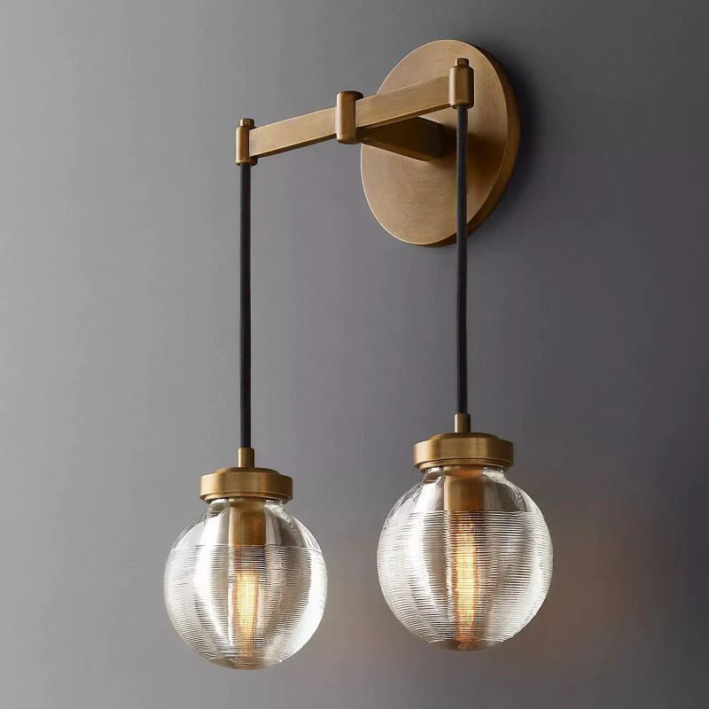 Popular Pearl Glass Two Head Wall Sconce