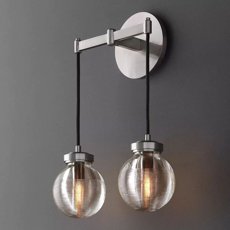 Popular Pearl Glass Two Head Wall Sconce