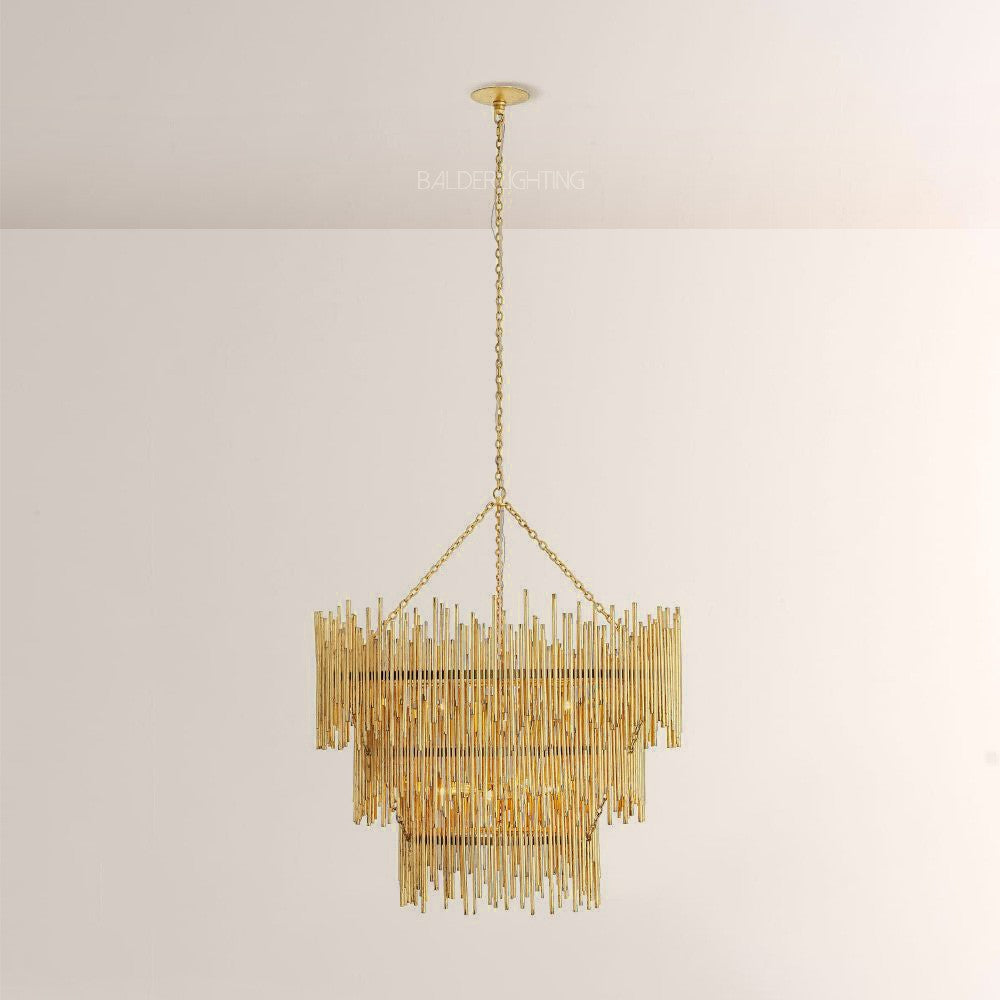 Prertcia Three Tiered Round Chandelier 35"