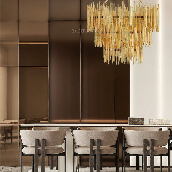 Prertcia Three Tiered Round Chandelier 35"