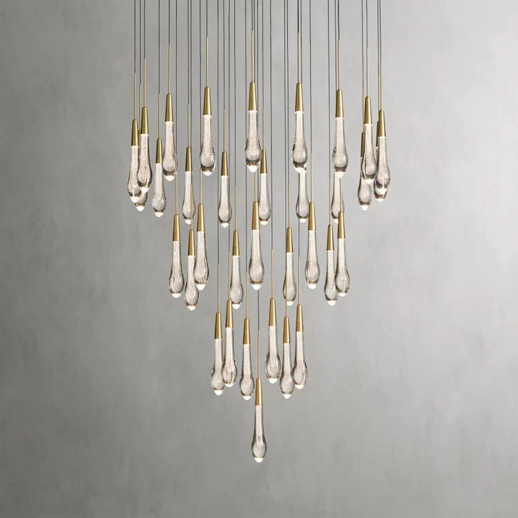 Rain Glass Round Chandelier