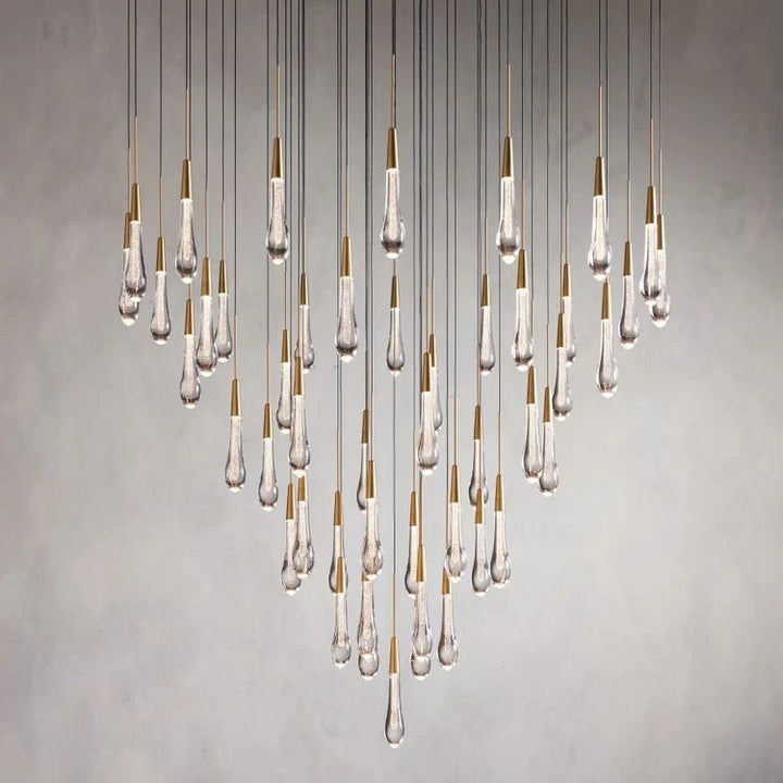 Rain Glass Round Chandelier