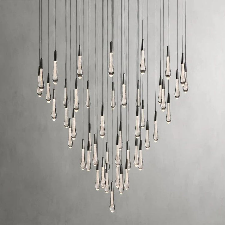 Rain Glass Round Chandelier