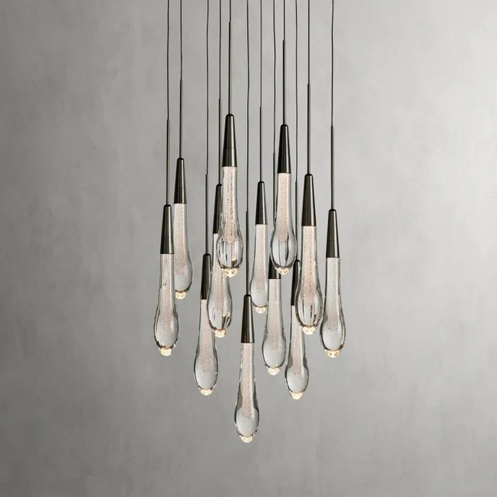 Rain Glass Round Chandelier