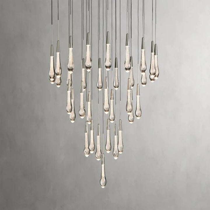 Rain Glass Round Chandelier