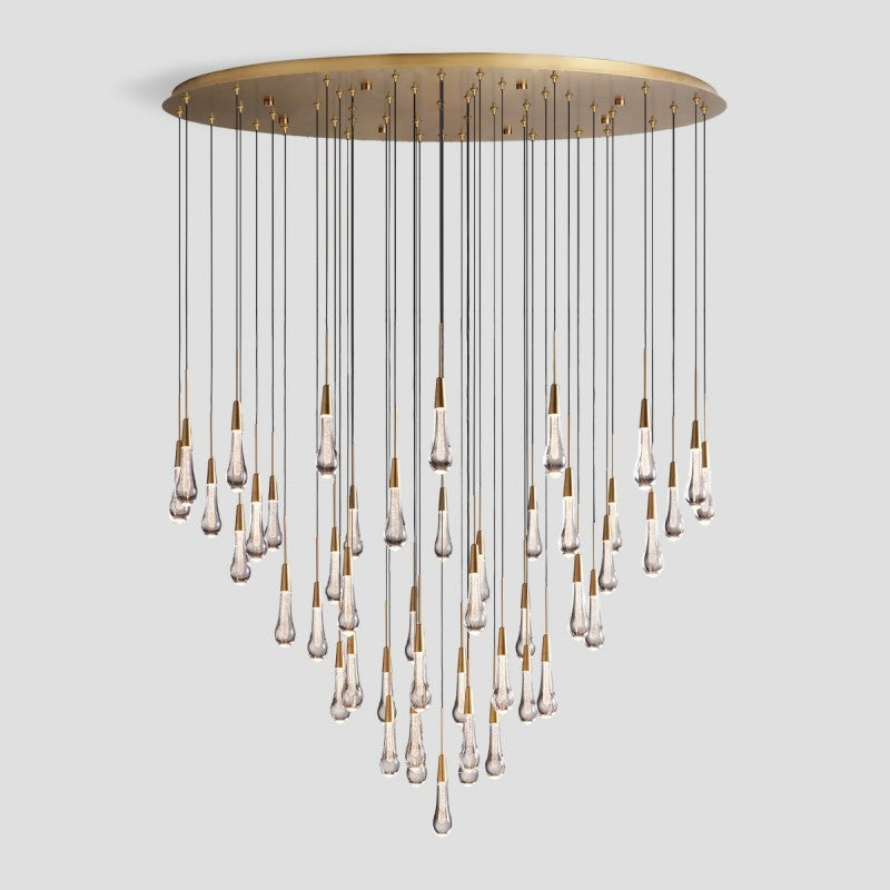 Rain Glass Round Chandelier