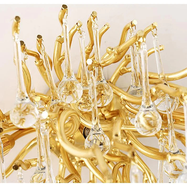 Rain Tree Crystal Teardrop Wall Sconce Gold Diameter 17"