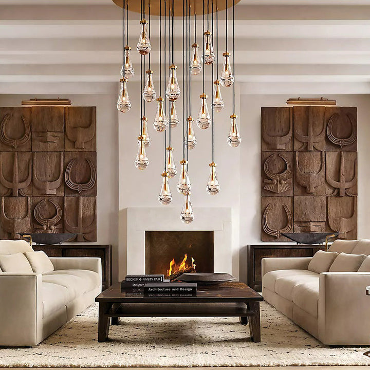 Raindrop Round Chandelier Light D47"