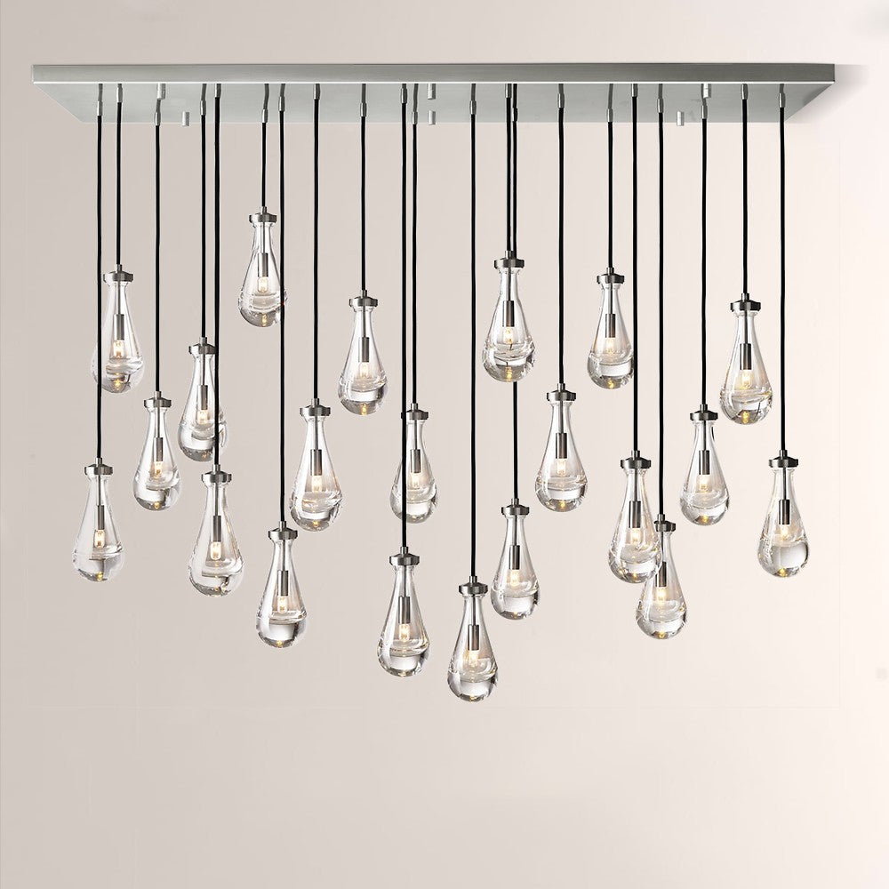 Raindrop Rectangle Chandelier 72"