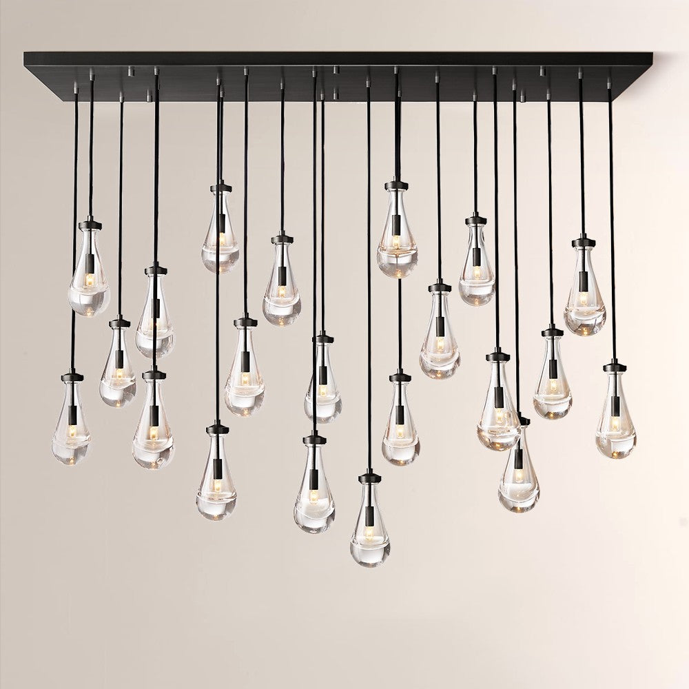 Raindrop Rectangle Chandelier 72"