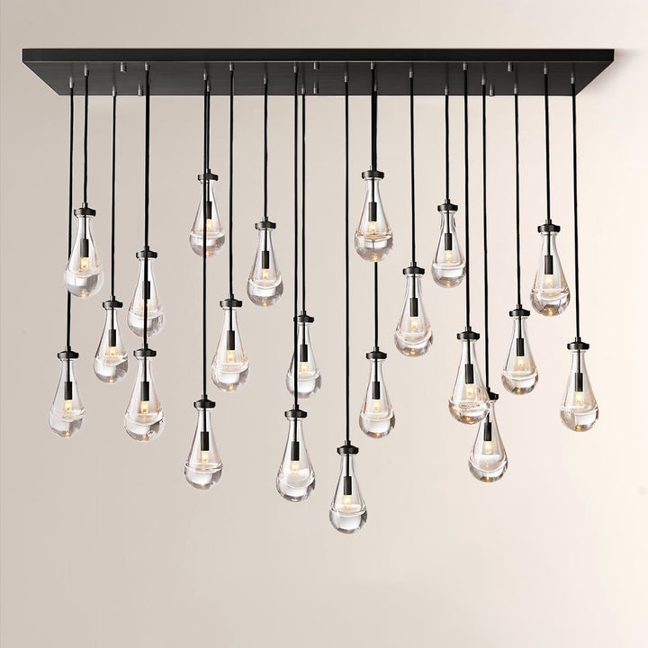 Raindrop Rectangle Chandelier 72"