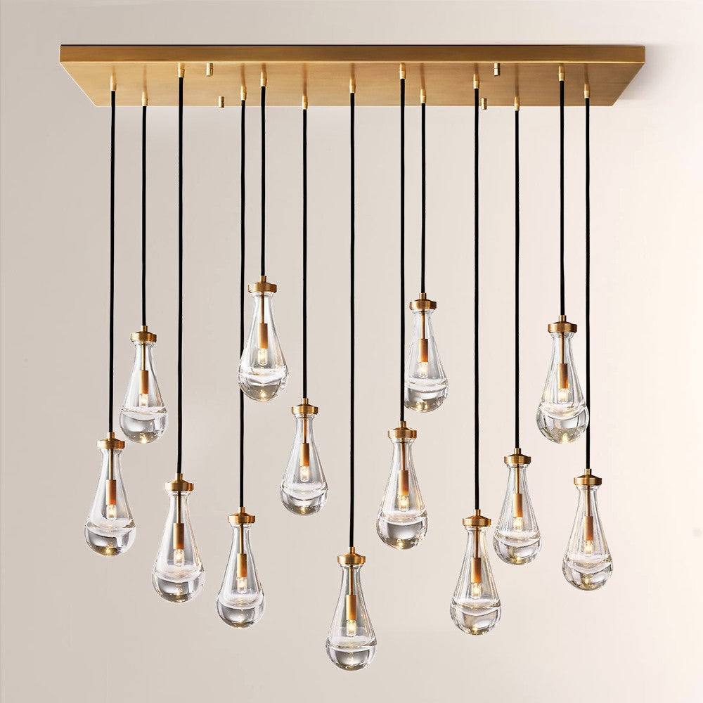 Raindrop Rectangular Chandelier 54"