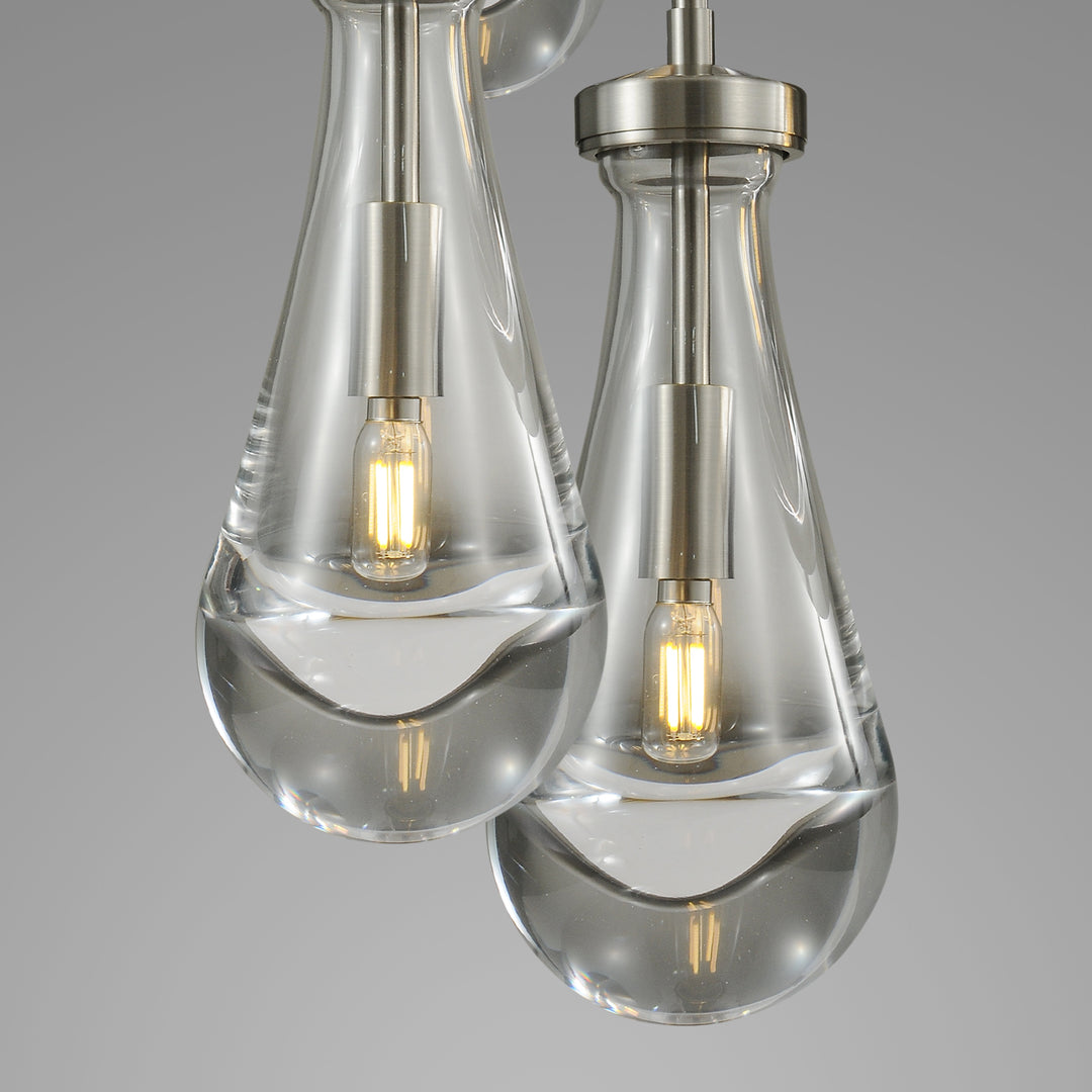 Raindrop Round Bedroom Chandelier 5 Lights 14"D