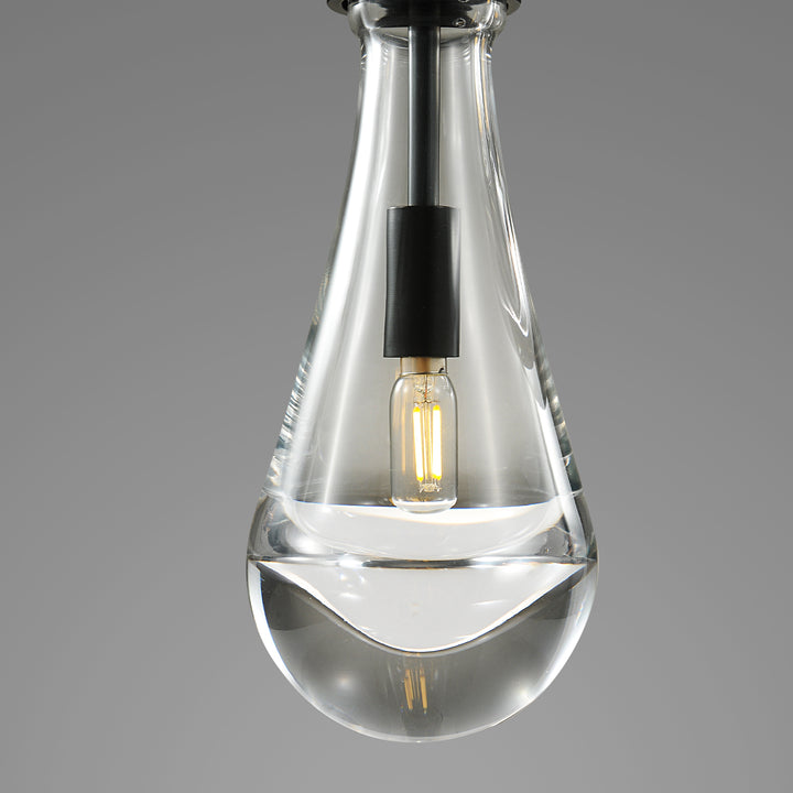 Raindrop Round Bedroom Chandelier 5 Lights 14"D