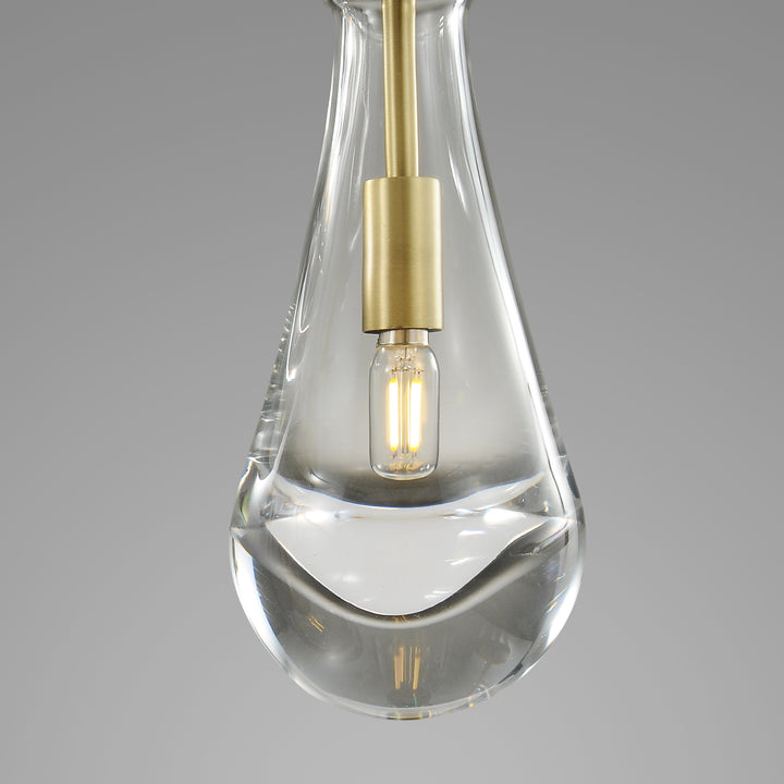 Raindrop Round Bedroom Chandelier 5 Lights 14"D