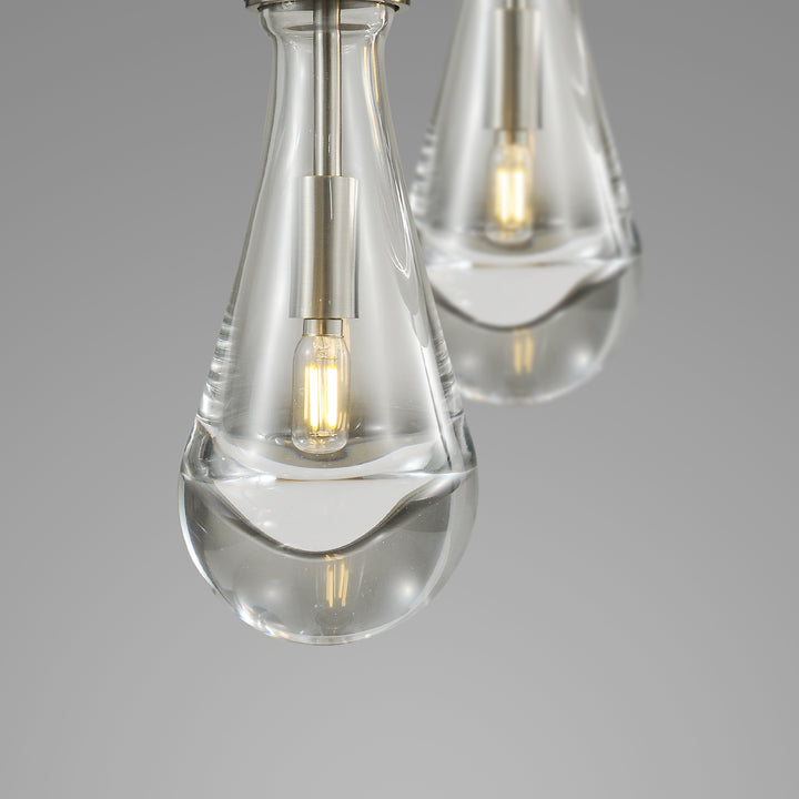 Raindrop Round Bedroom Chandelier 5 Lights 14"D