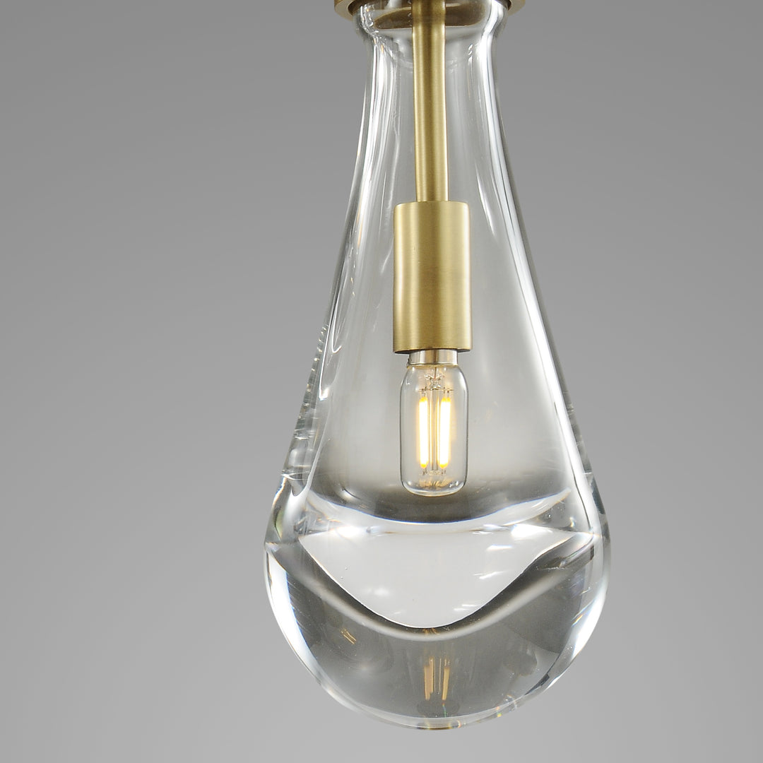 Raindrop Round Bedroom Chandelier 5 Lights 14"D