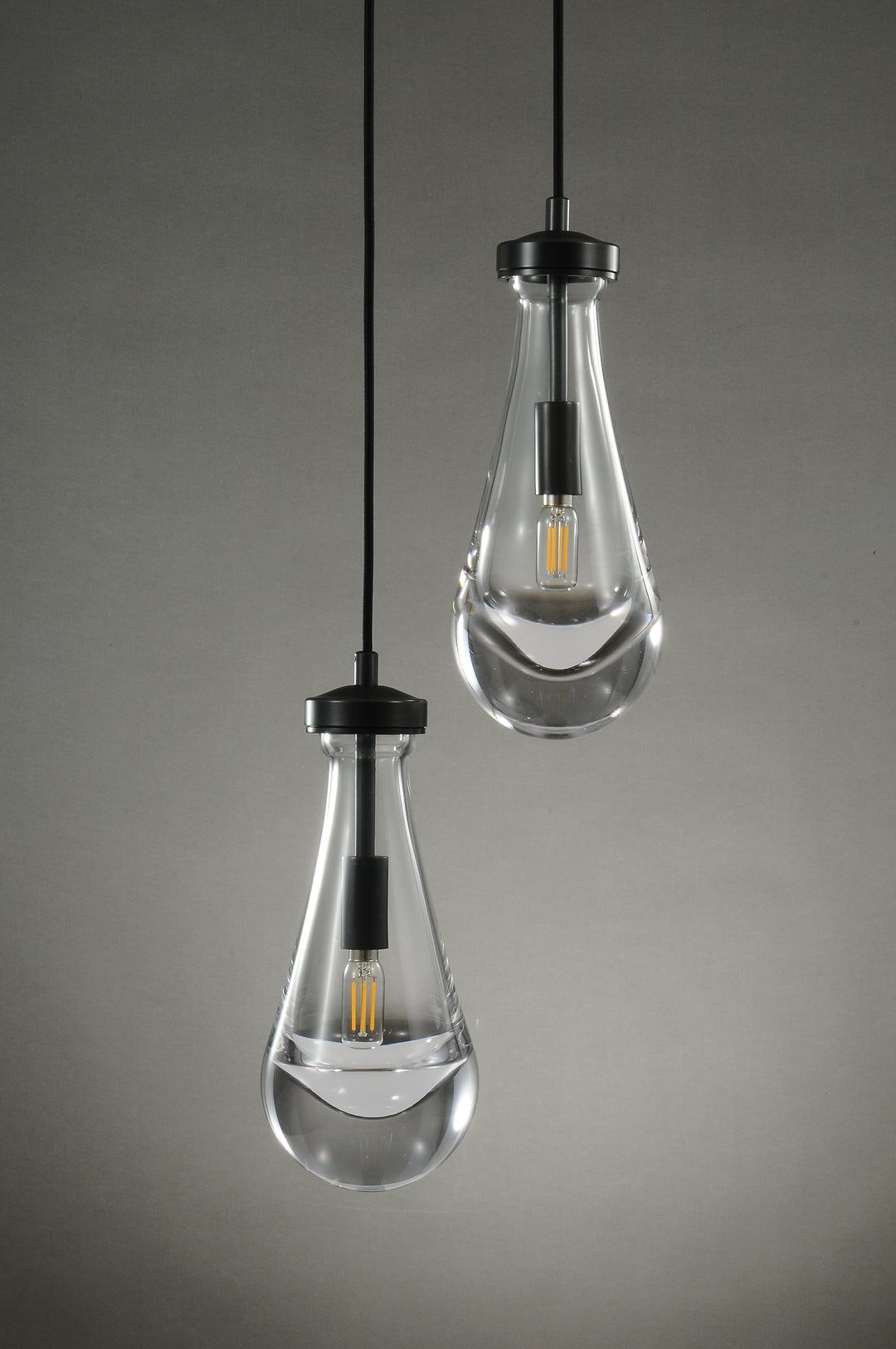 Raindrop Round Chandelier 2 Lights 5"D