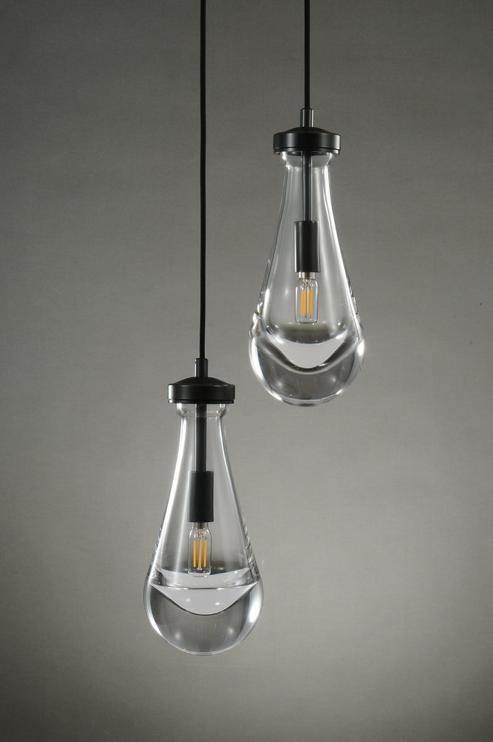 Raindrop Round Chandelier 2 Lights 5"D