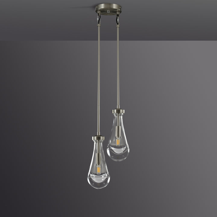 Raindrop Round Chandelier 2 Lights 5"D