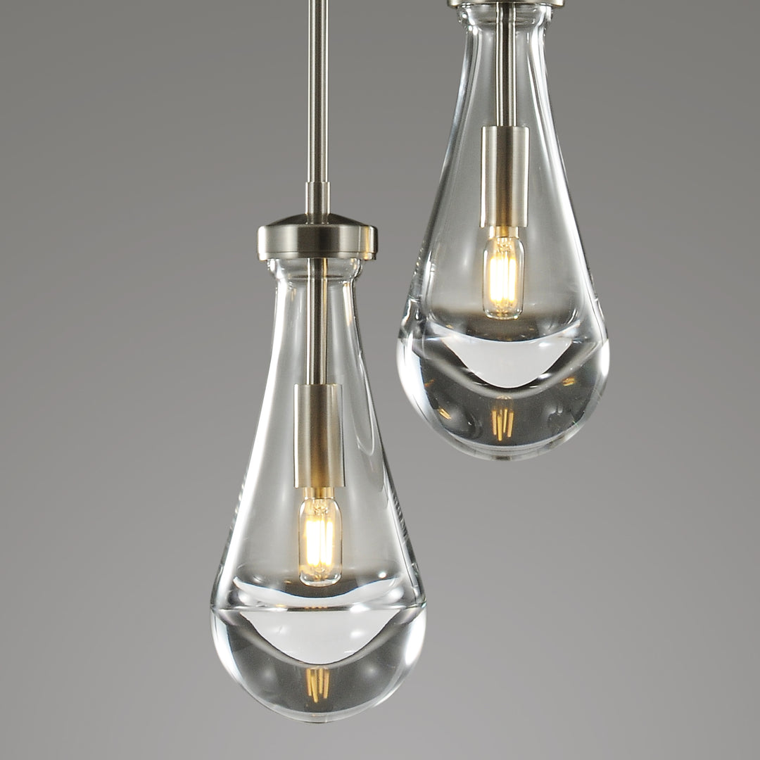 Raindrop Round Chandelier 2 Lights 5"D