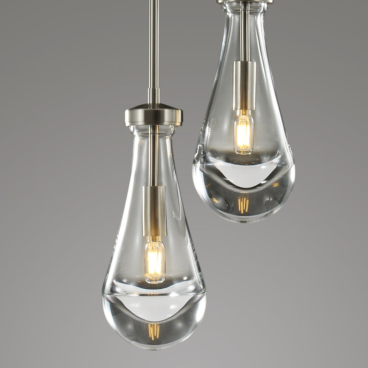 Raindrop Round Chandelier 2 Lights 5"D