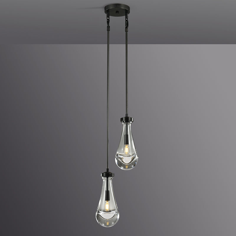 Raindrop Round Chandelier 2 Lights 5"D