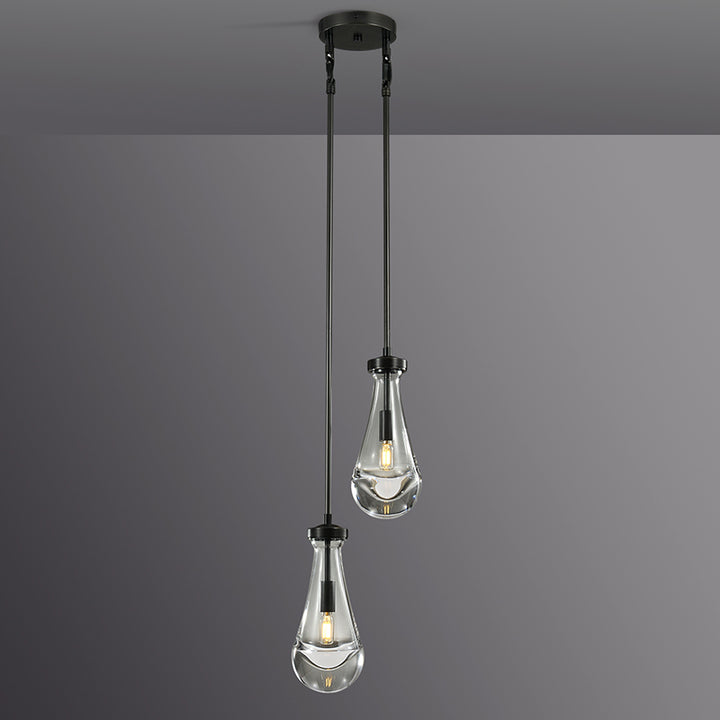 Raindrop Round Chandelier 2 Lights 5"D