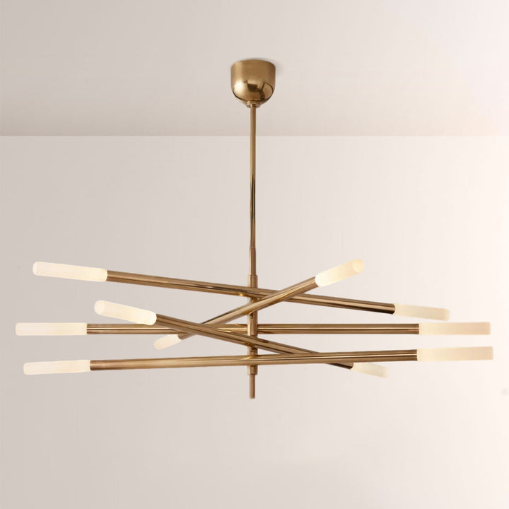 Ralap 10-Light Mobile Etched Rod Chandelier