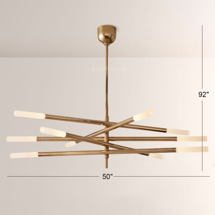 Ralap 10-Light Mobile Etched Rod Chandelier