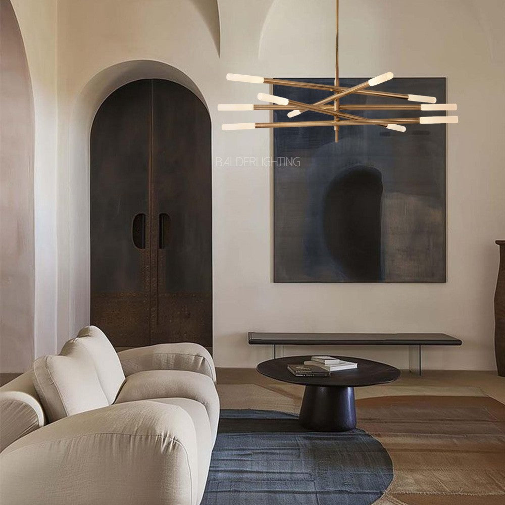 Ralap 10-Light Mobile Etched Rod Chandelier