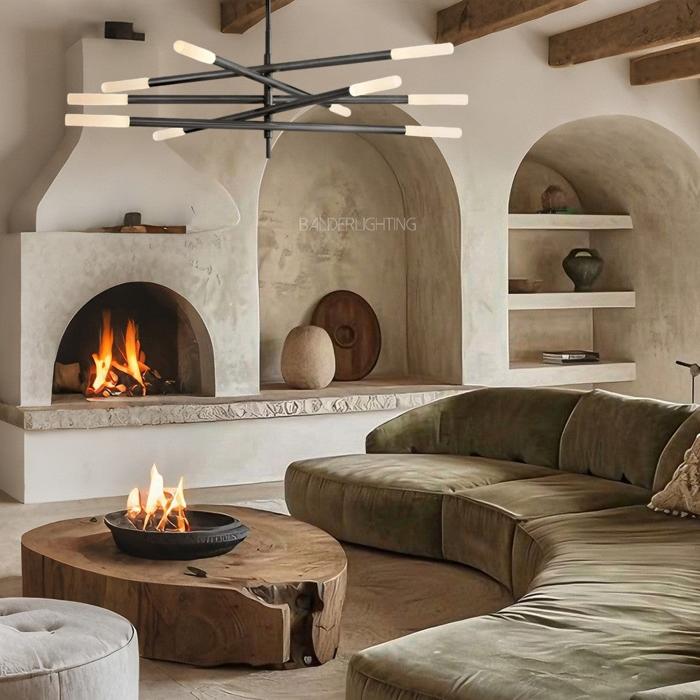 Ralap 10-Light Mobile Etched Rod Chandelier