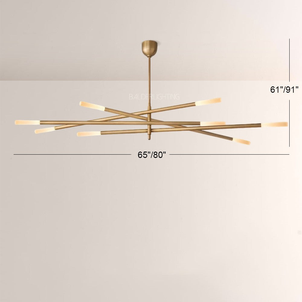 Ralap 8-Light Mobile Etched Rod Chandelier
