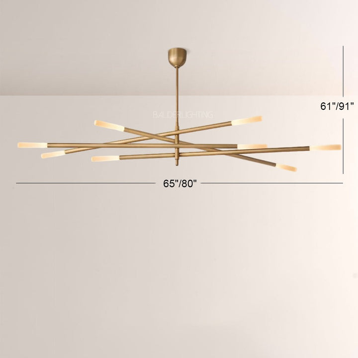 Ralap 8-Light Mobile Etched Rod Chandelier