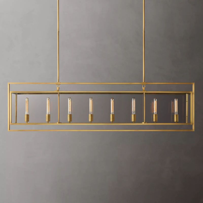 Randy Glass Lantern Rectangular Dining Room Chandelier 72"