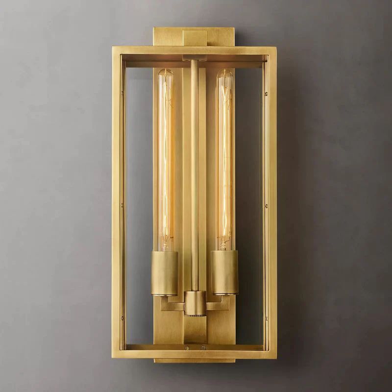 Randy Outdoor Square Lantern Bedroom Wall Sconce 21"