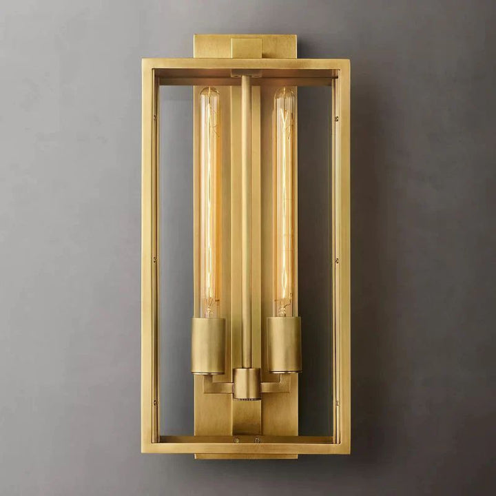 Randy Outdoor Square Lantern Bedroom Wall Sconce 28"