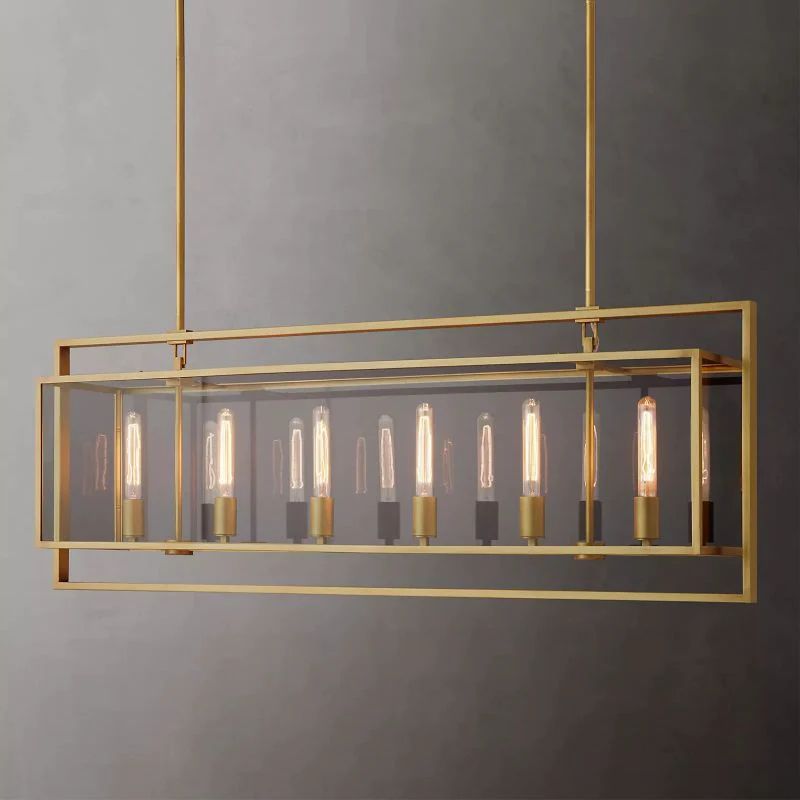 Randy Vintage Rectangle Chandelier 54"