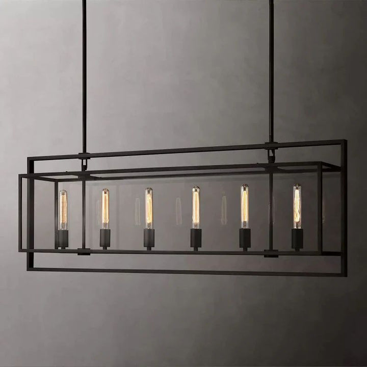 Randy Vintage Rectangle Chandelier 54"