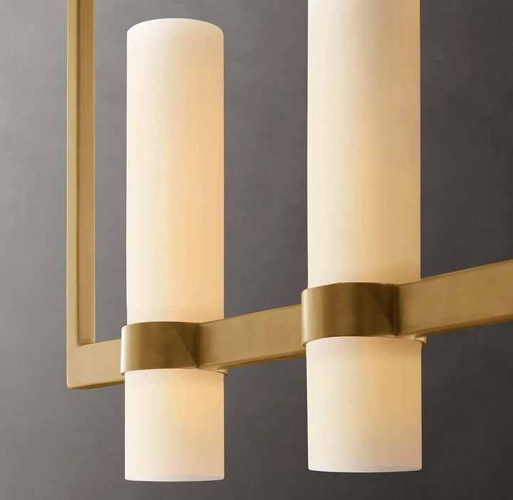 Rata Linear Milk Glass Chandelier 59"