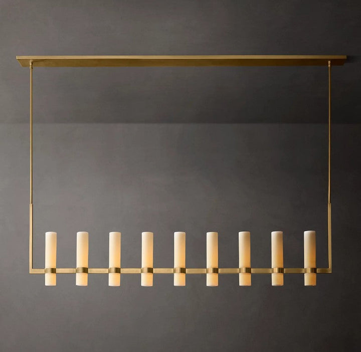 Rata Linear Milk Glass Chandelier 71"
