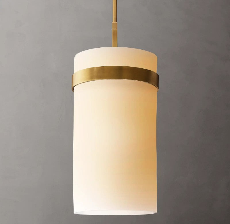 Rata Milk Glass Pendant 10"
