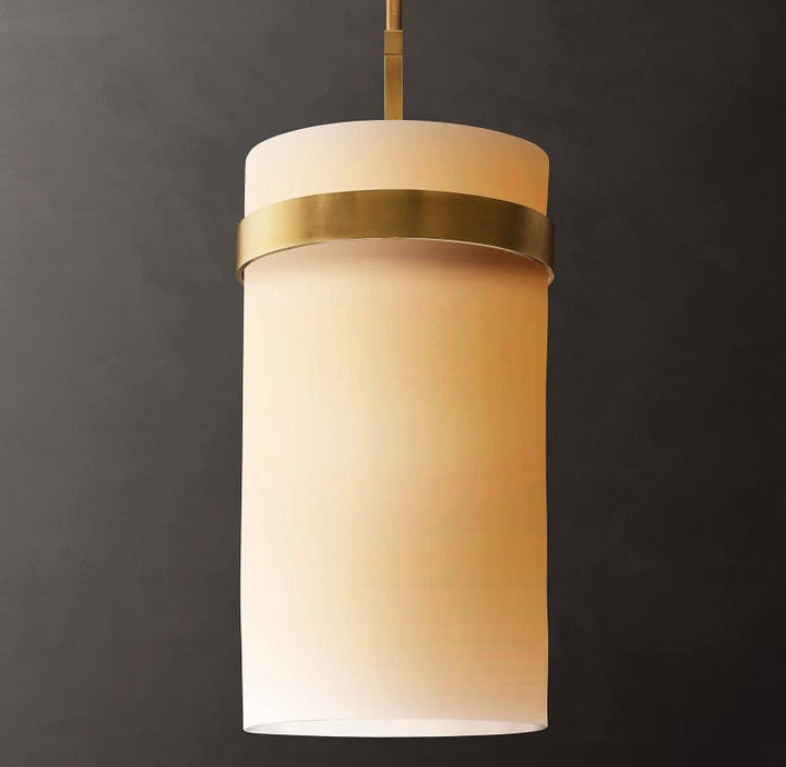 Rata Milk Glass Pendant 10"