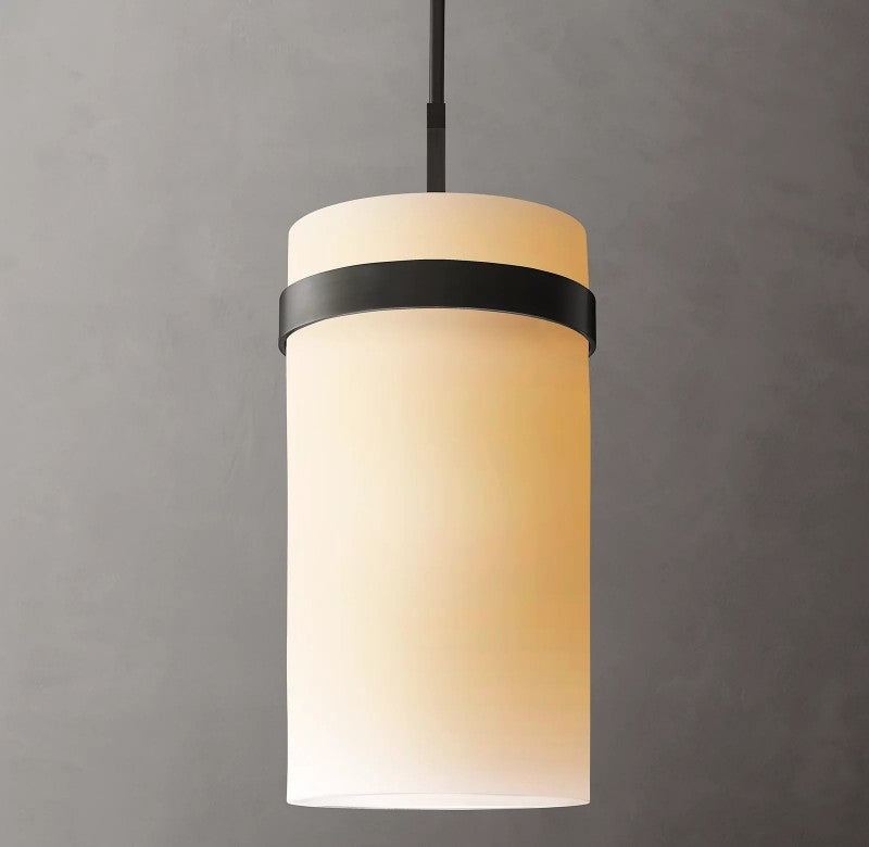 Rata Milk Glass Pendant 10"
