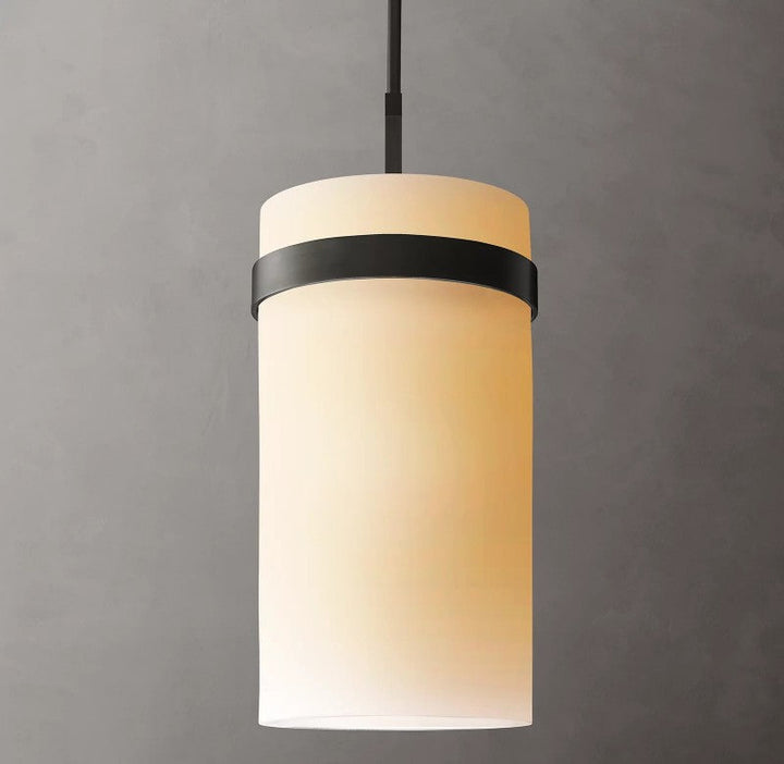 Rata Milk Glass Pendant 10"