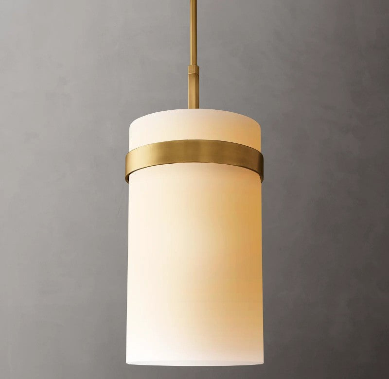 Rata Milk Glass Pendant 12"